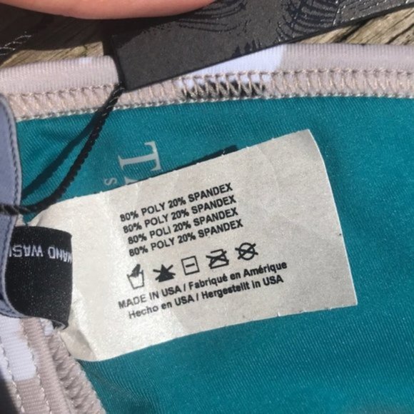 Black Blossom/Floral Print Tavik Jett Triangle Bikini Top - Picture 9 of 12